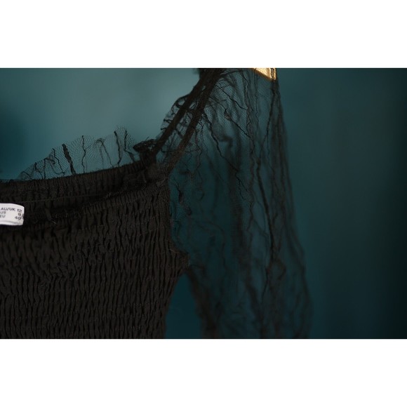 Princess Polly Dresse The Ruben Mesh Black Dress Size 8 - Picture 7 of 9